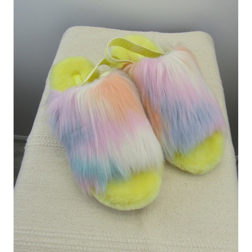UGG FLUFF YEAH TIE DYE SLIDES / SLIPPERS WOMENS - Picture 2 of 8